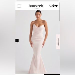 Fleur Blush Satin Strapless Gown